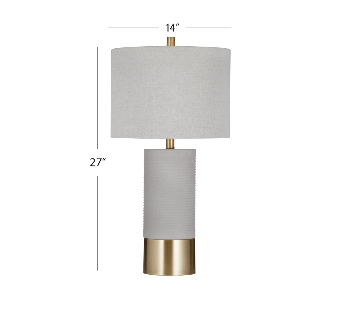Bassett Gray / Antq Brass Tano Table Lamp