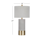 Bassett Gray / Antq Brass Tano Table Lamp