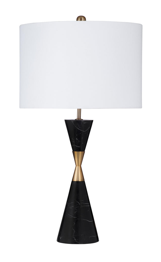 Bassett Black Marble/Brass Metal Tana Table Lamp