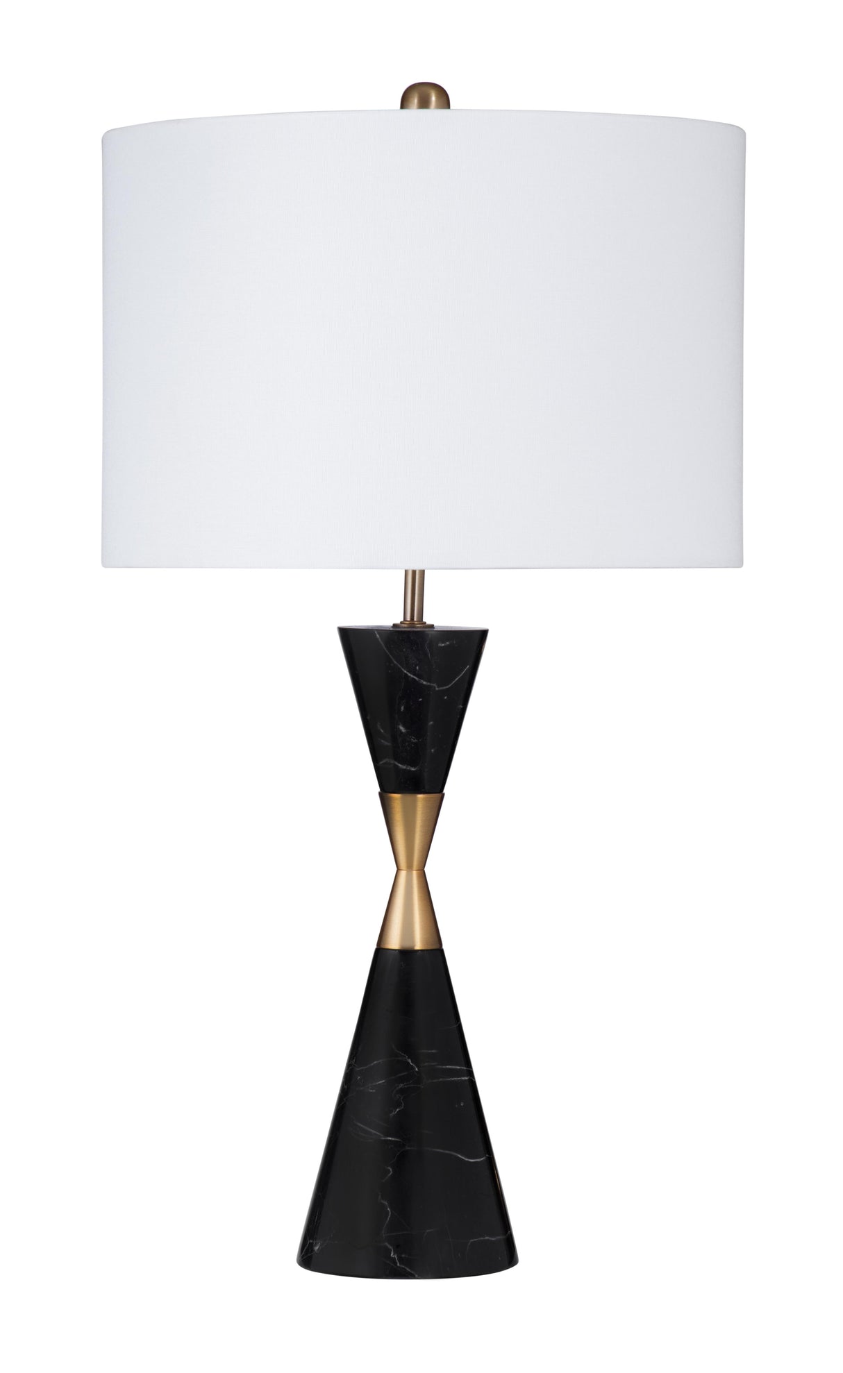 Bassett Black Marble/Brass Metal Tana Table Lamp