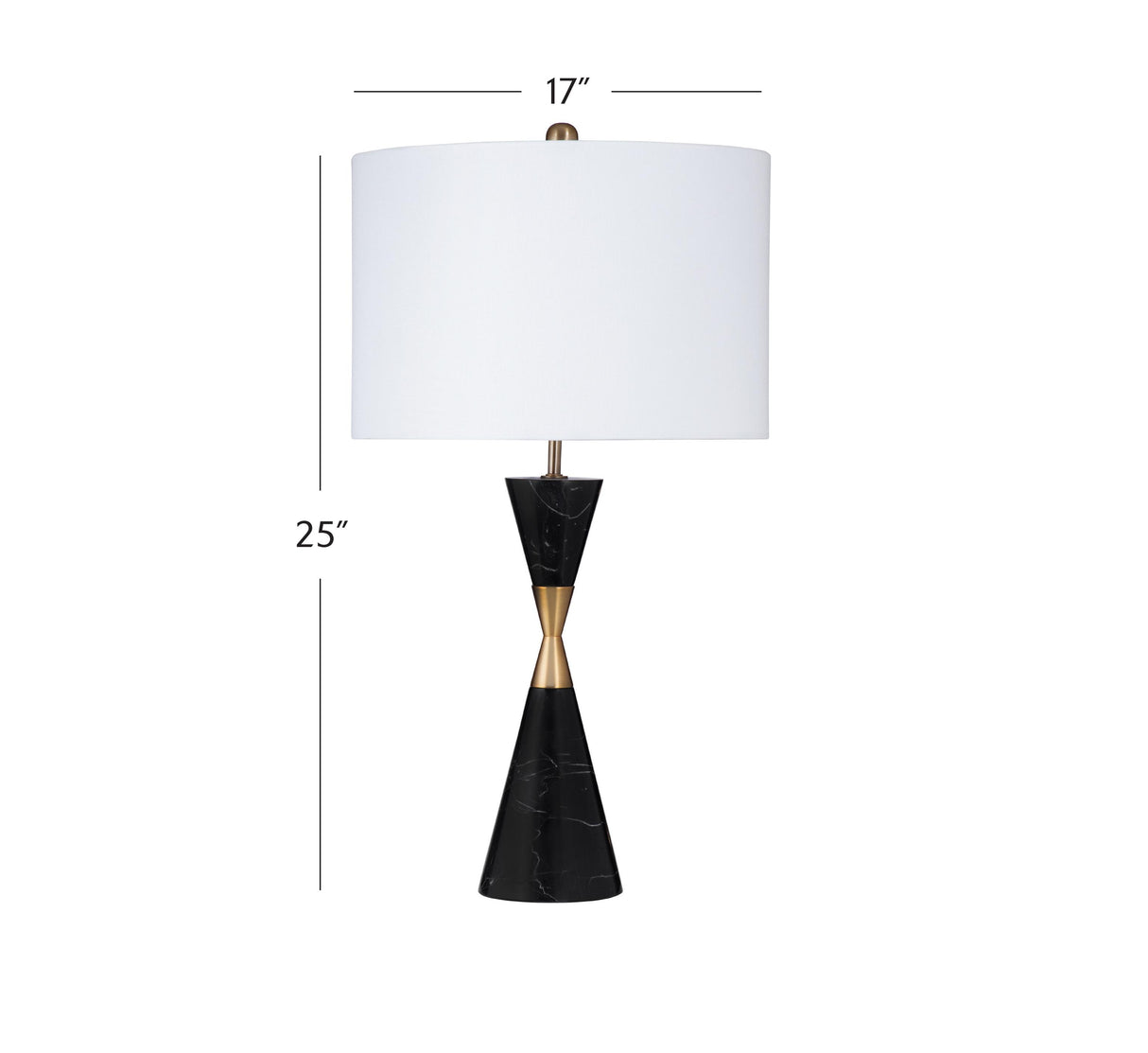 Bassett Black Marble/Brass Metal Tana Table Lamp