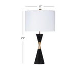 Bassett Black Marble/Brass Metal Tana Table Lamp