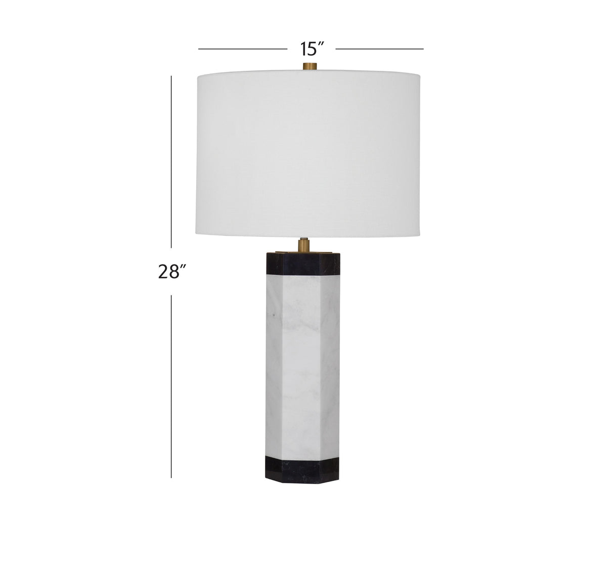 Bassett Black/White Charlie Table Lamp
