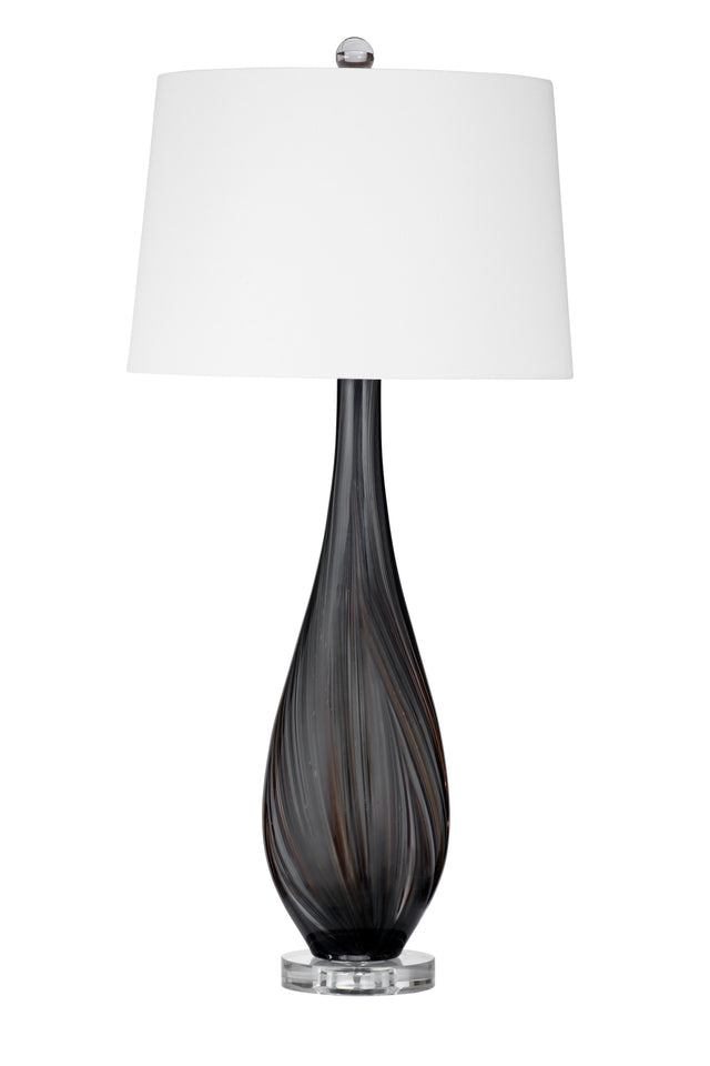 Bassett Black, Brown Black Glass Table Lamp