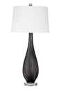 Bassett Black, Brown Black Glass Table Lamp