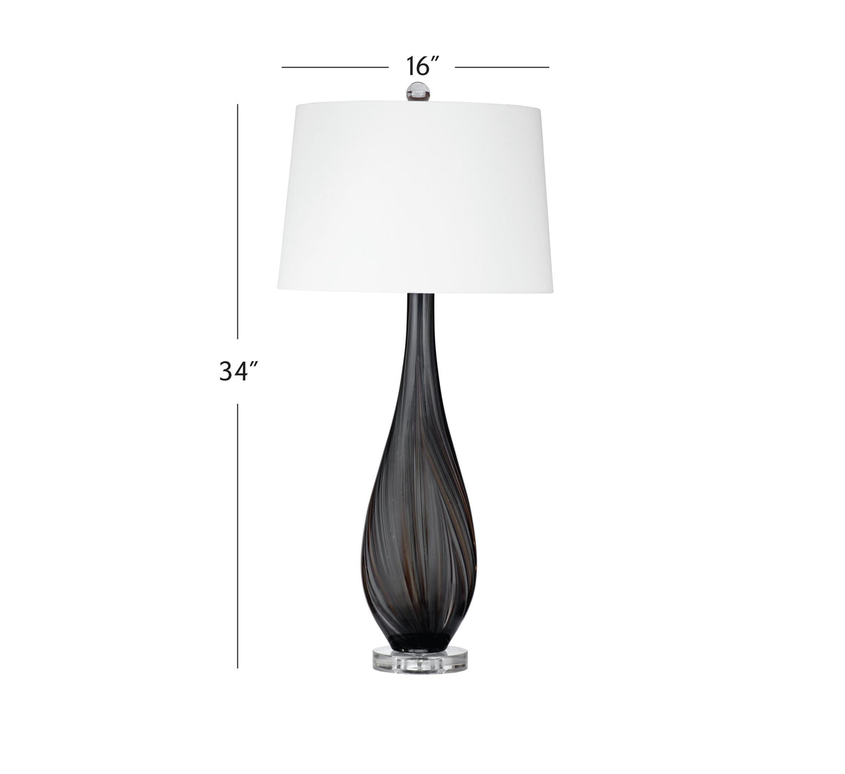 Bassett Black Black Glass Table Lamp
