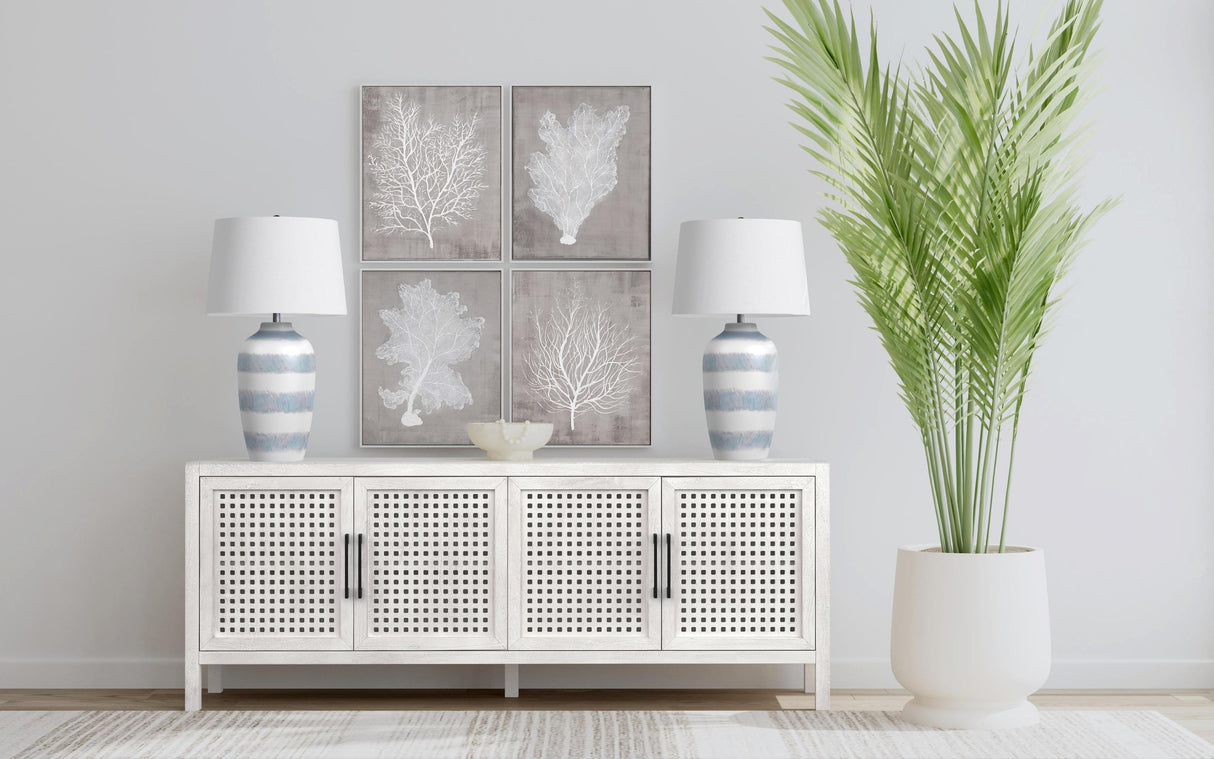 Bassett Light Gray Luna Table Lamp
