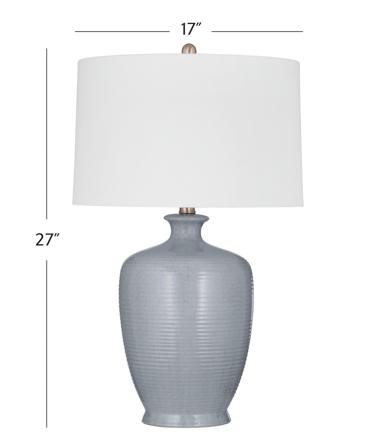 Bassett Light Gray Justice Table Lamp
