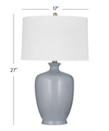 Bassett Light Gray Justice Table Lamp