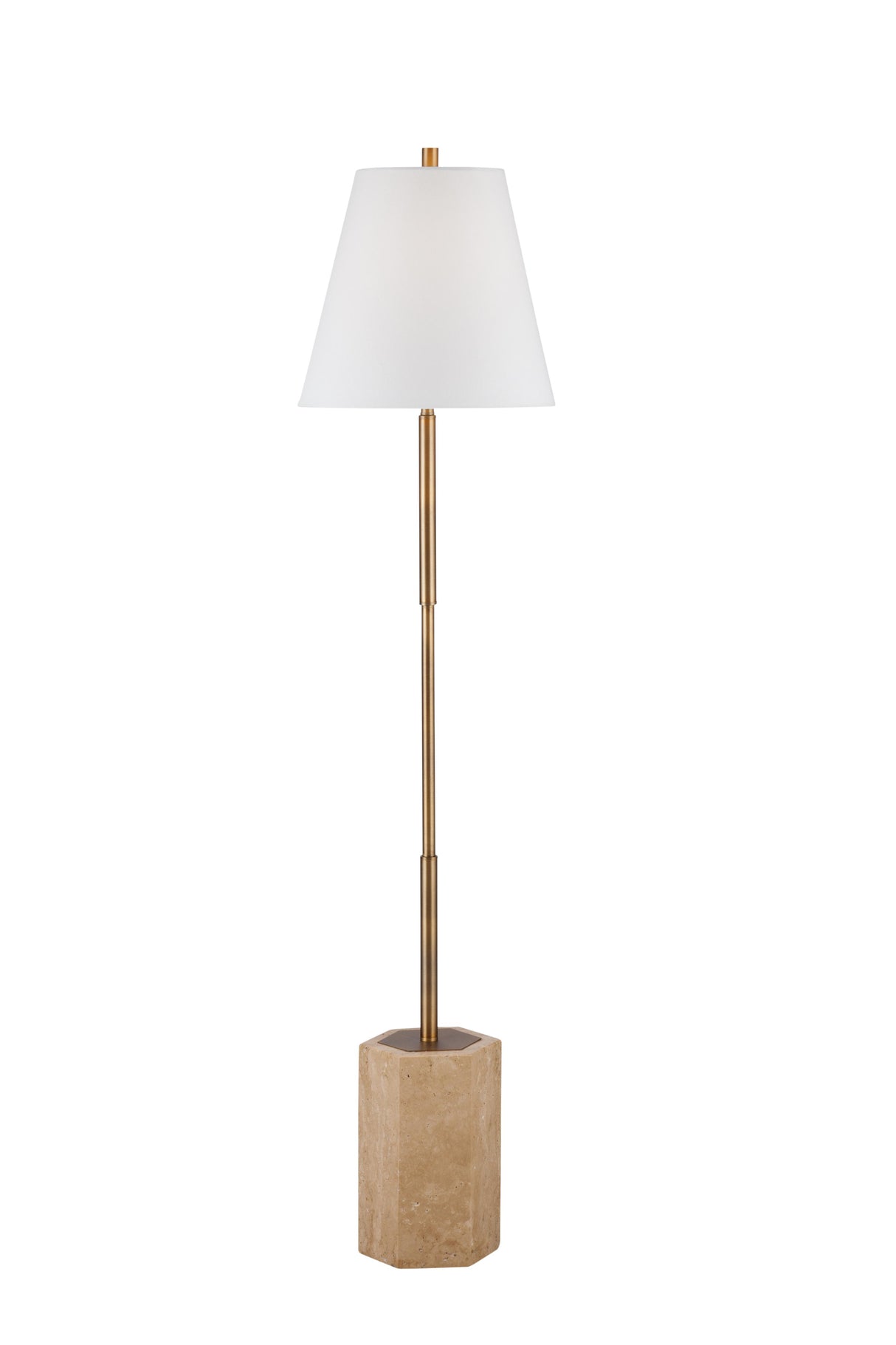 Bassett Travertine / Brass Ronzell Floor Lamp