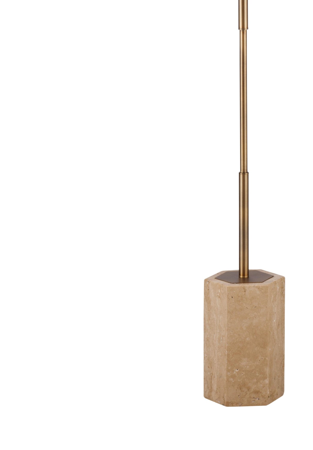 Bassett Travertine / Brass Ronzell Floor Lamp