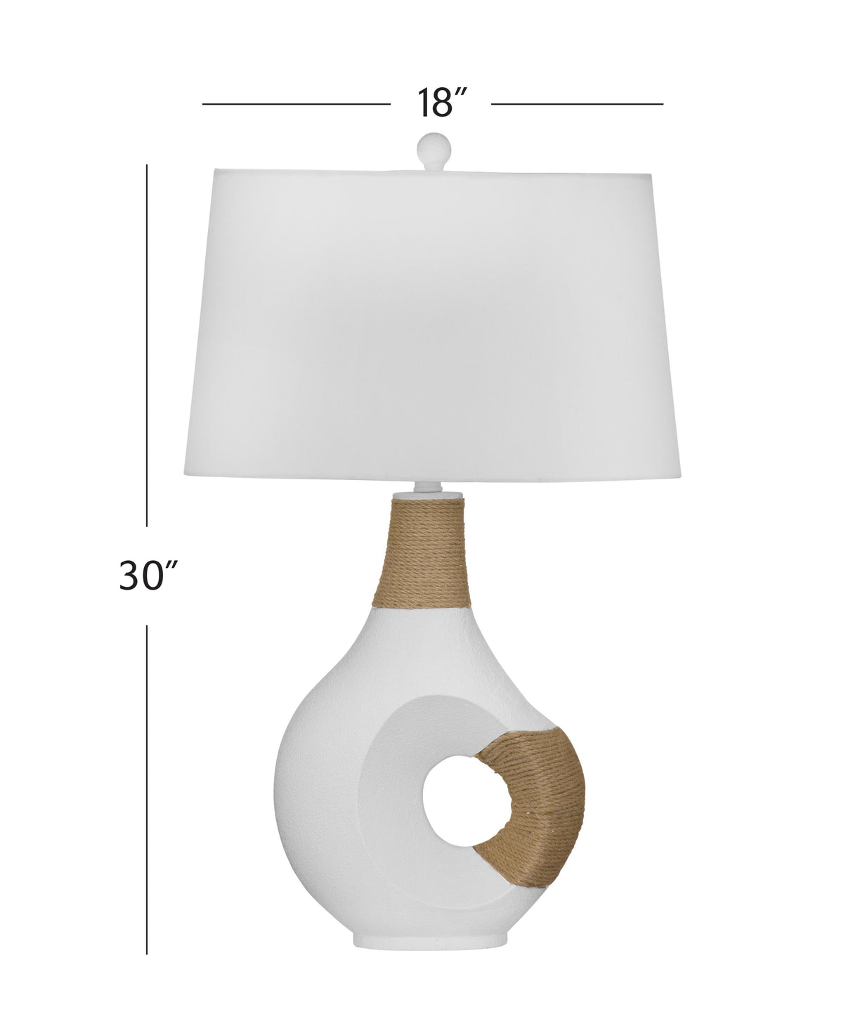 Bassett Matte White Nigel Table Lamp