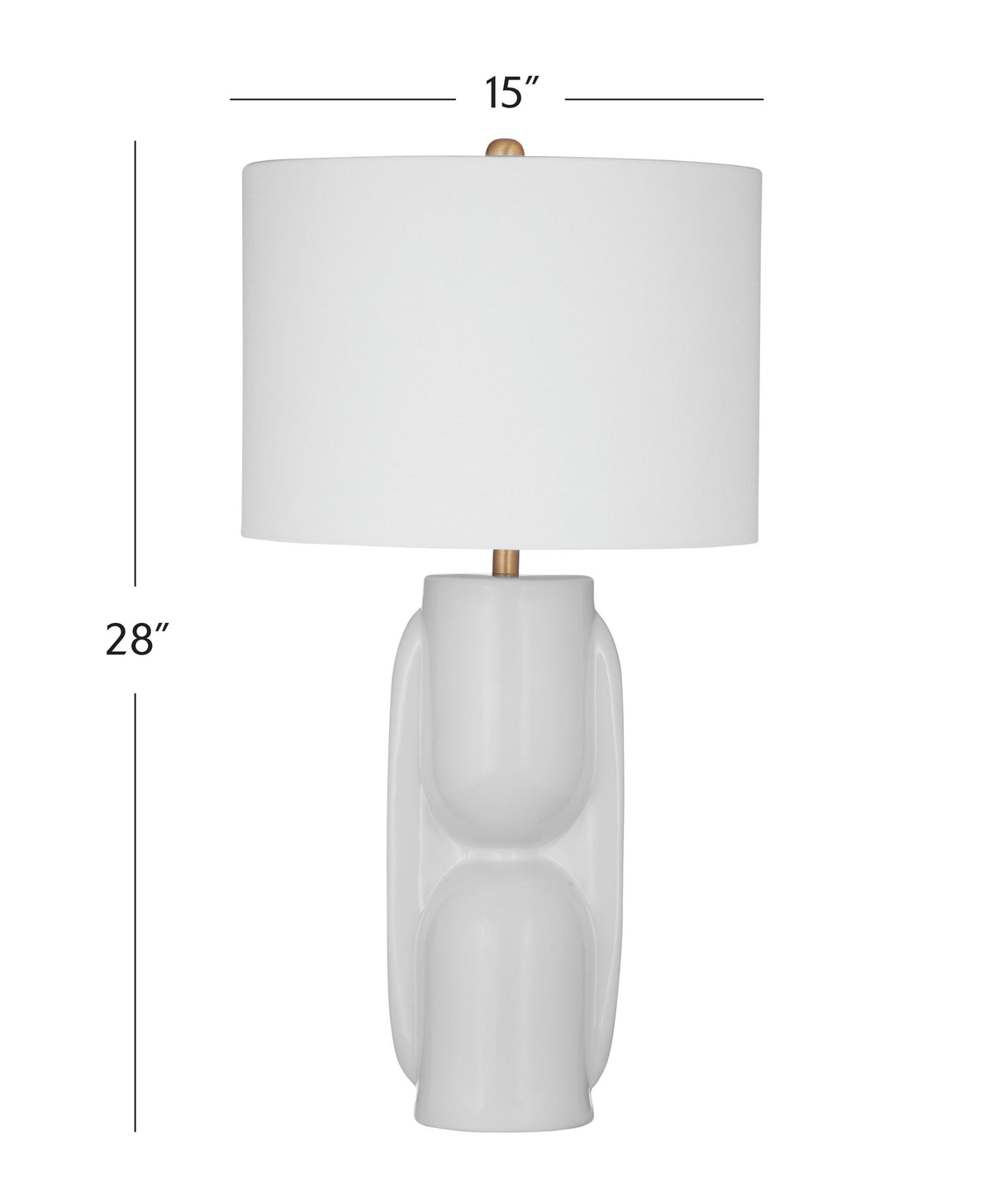 Bassett Glossy White Tolland Table Lamp