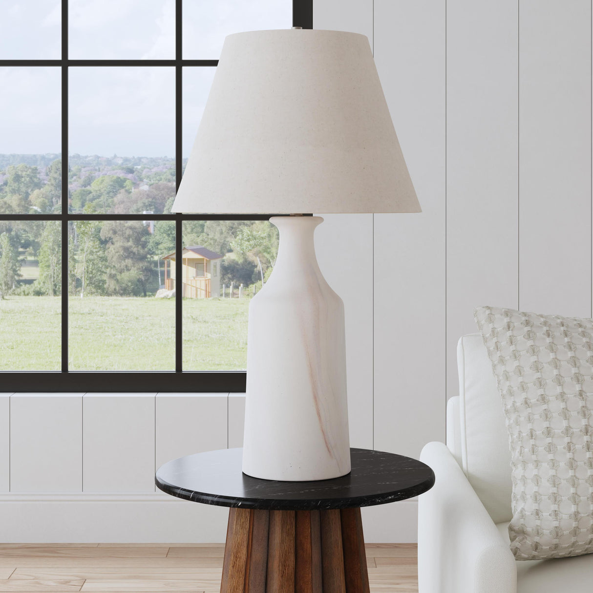 Bassett White Eastlake Table Lamp