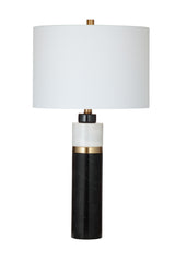 Bassett Black/White/Brass Gregory Table Lamp