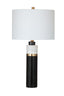 Bassett Black/White/Brass Gregory Table Lamp