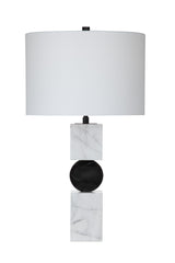 Bassett Black/White Ellendale Table Lamp