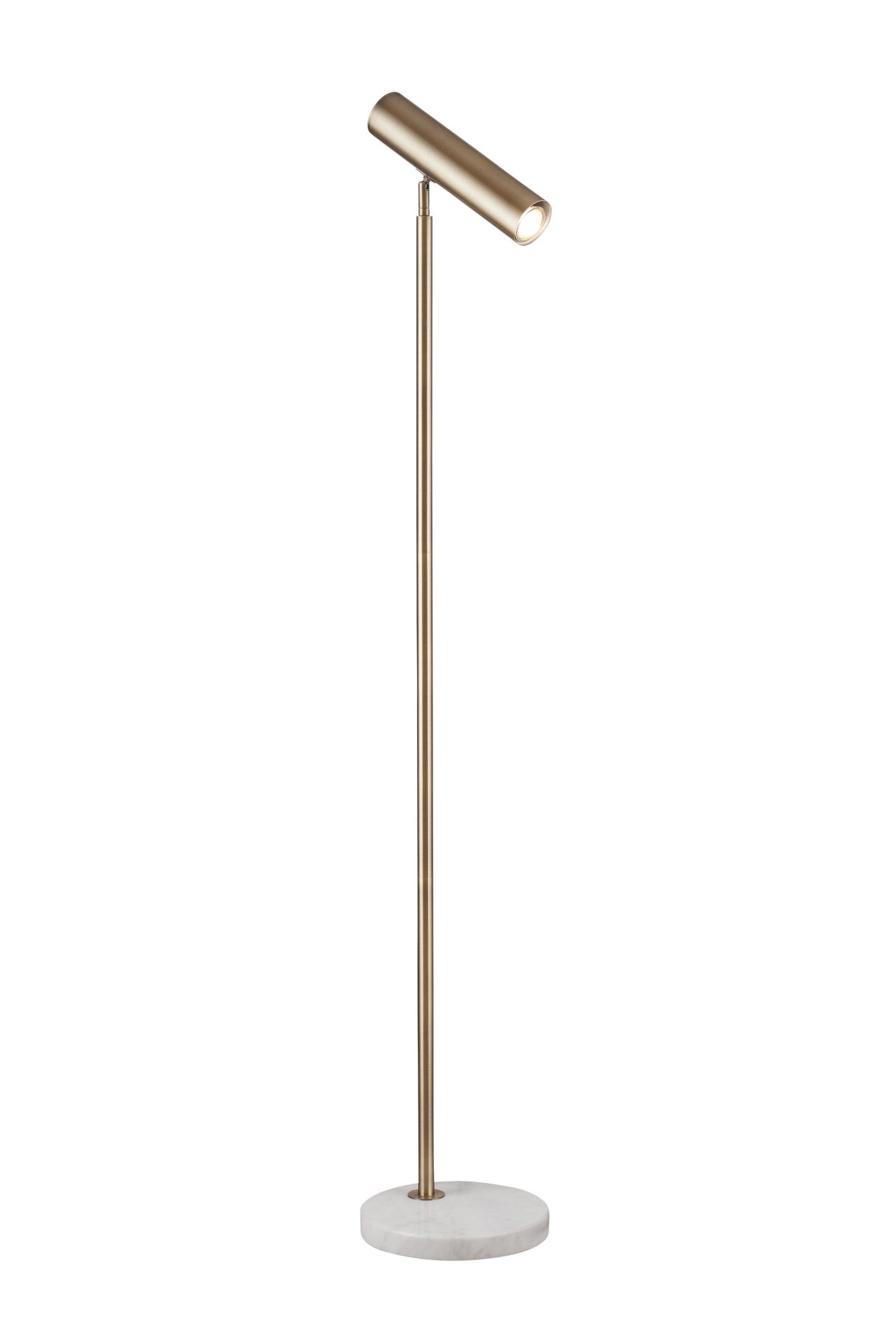 Bassett Brass/White Thames Floor Lamp