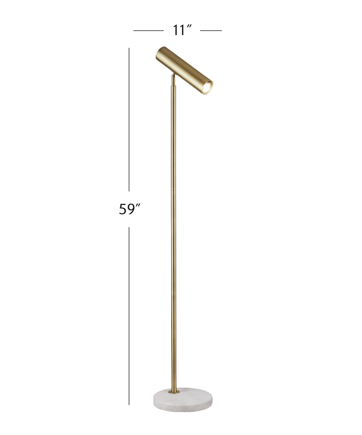 Bassett Brass/White Thames Floor Lamp