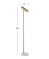 Bassett Brass/White Thames Floor Lamp