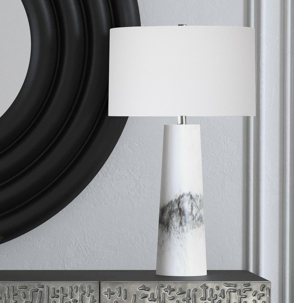 Bassett White/Black Medway Table Lamp