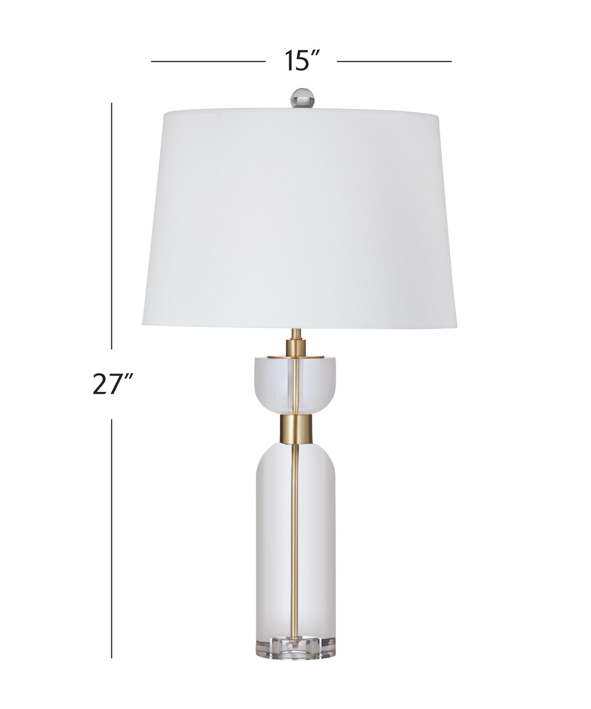 Bassett Crystal/Brass Bollin Table Lamp
