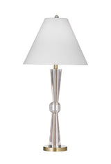 Bassett Clear/Brushed Gold Devon Table Lamp