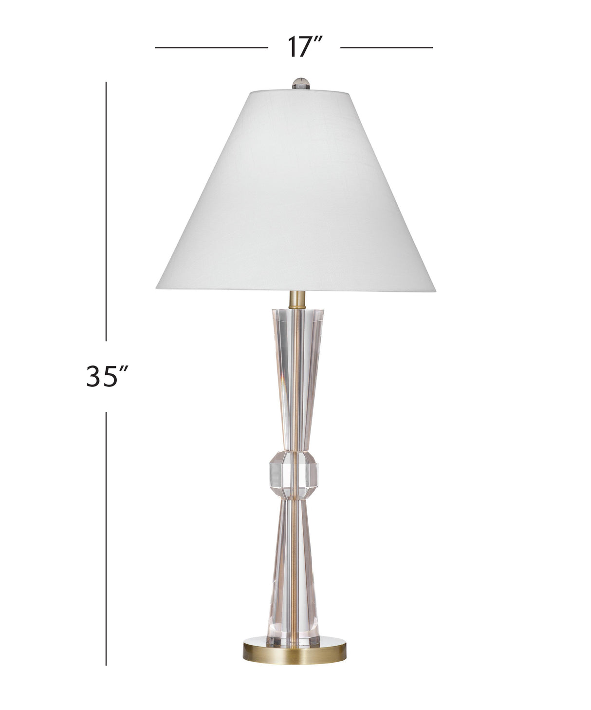 Bassett Clear/Brushed Gold Devon Table Lamp