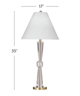 Bassett Clear/Brushed Gold Devon Table Lamp