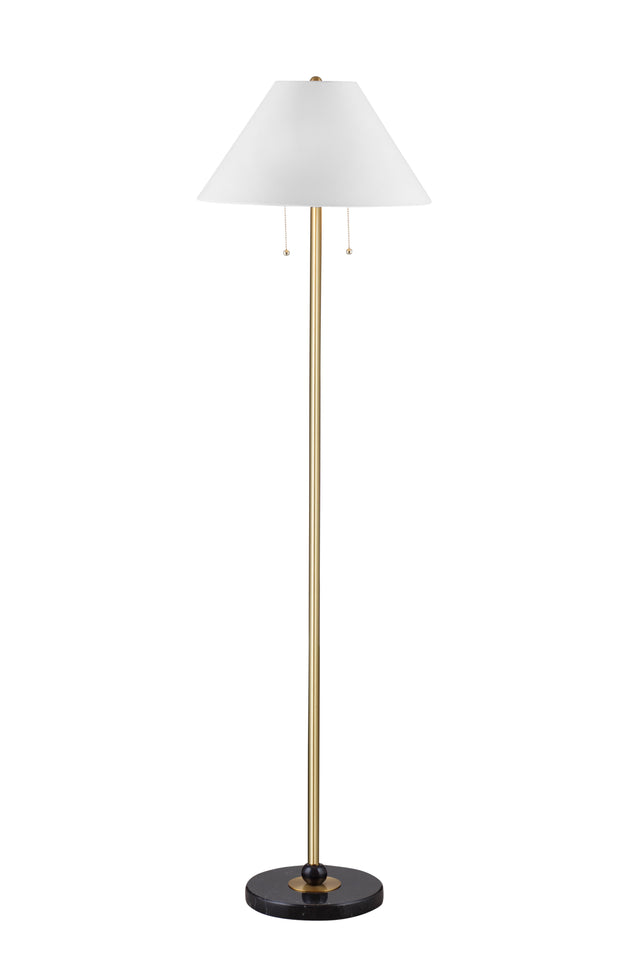 Bassett Black/Brass Lenor Floor Lamp
