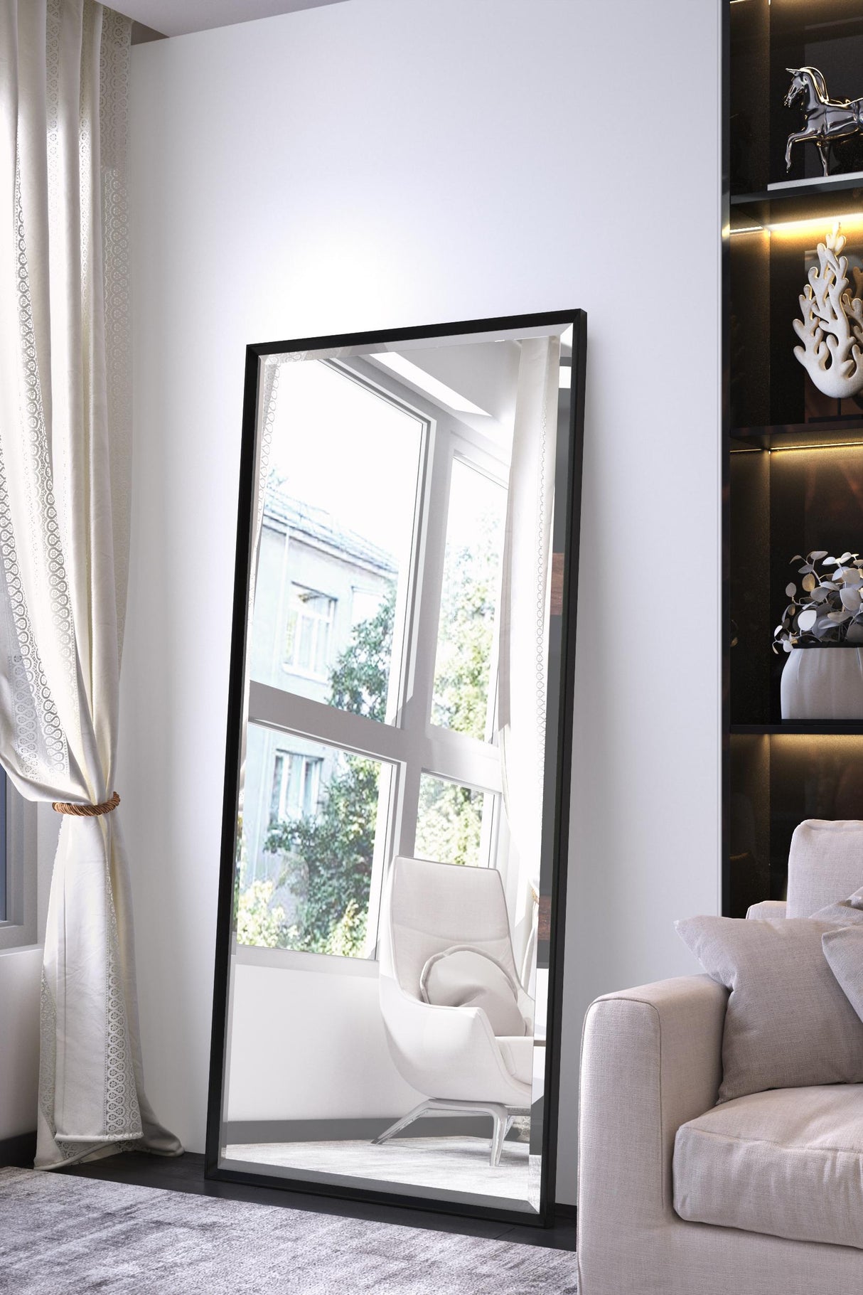 Bassett Black Driessen Floor Mirror