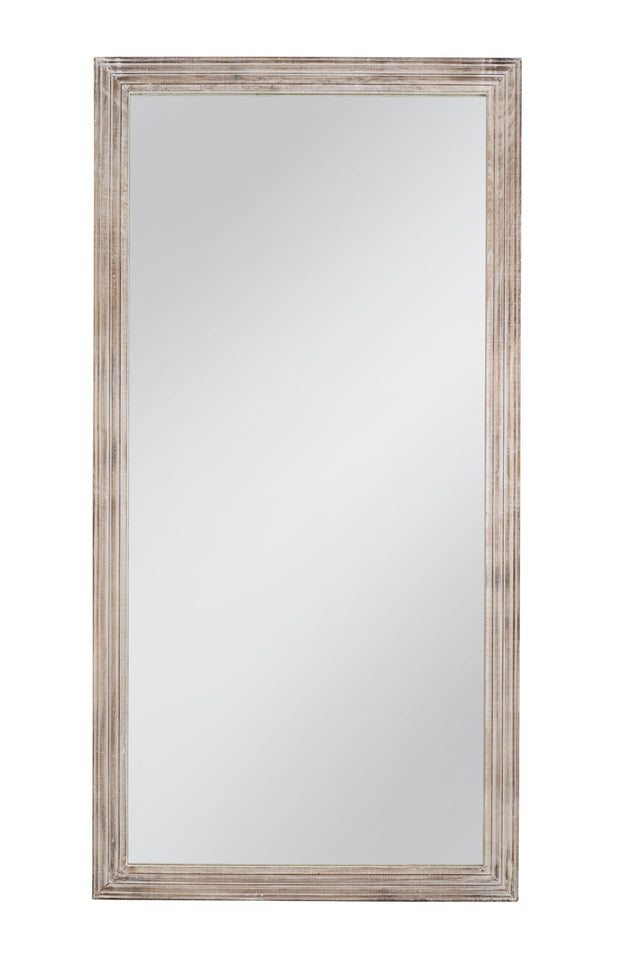 Bassett White with Gold Touch Pangea Floor Mirror