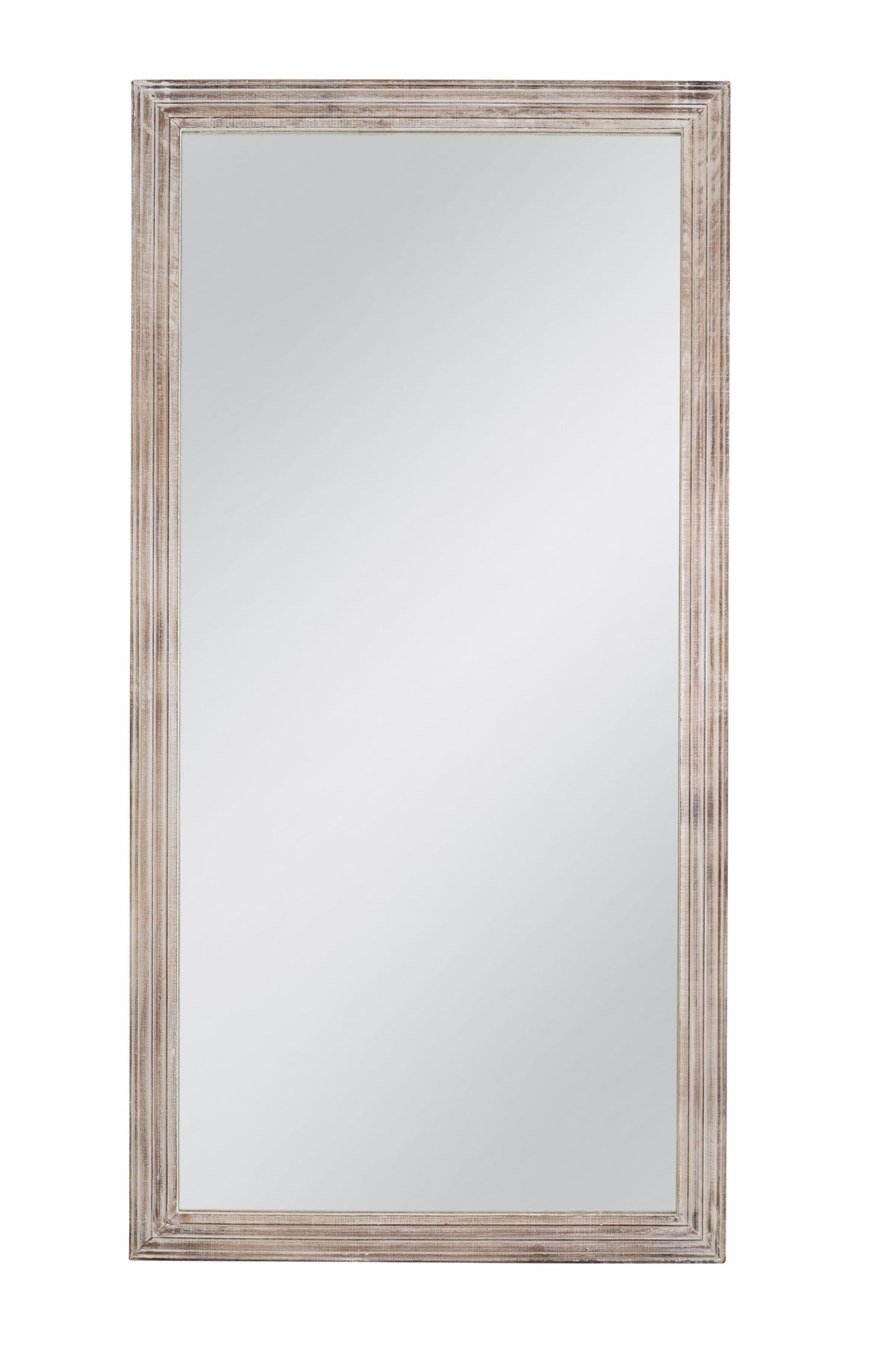 Bassett White with Gold Touch Pangea Floor Mirror