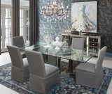 Bassett White with Gold Touch Pangea Floor Mirror