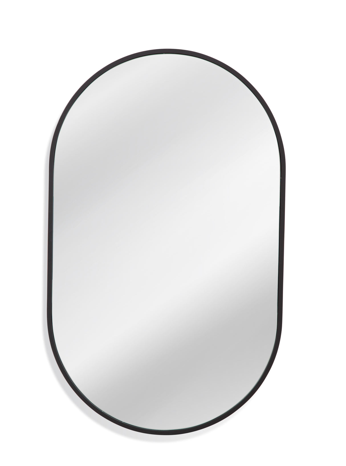 Bassett Matte Black Oval Wall Mirror