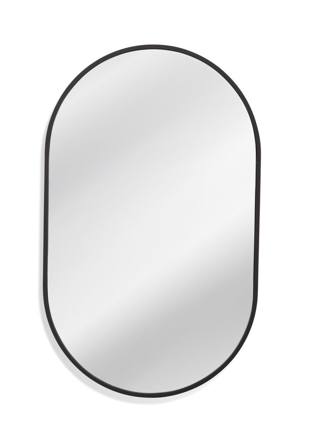 Bassett Matte Black Oval Wall Mirror