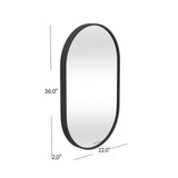 Bassett Matte Black Oval Wall Mirror