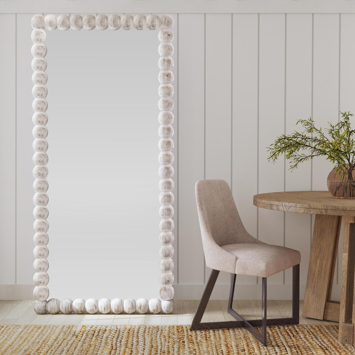 Bassett White Mandith Floor Mirror