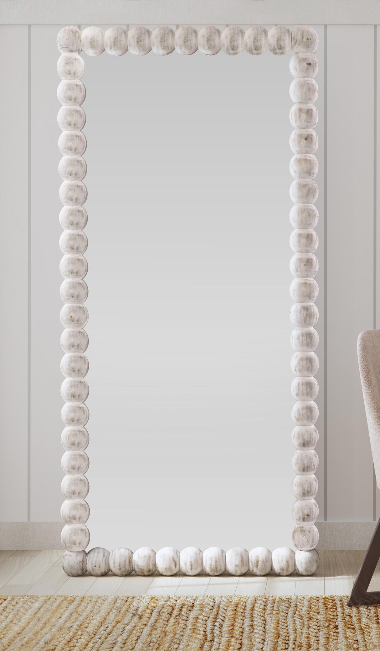 Bassett White Mandith Floor Mirror