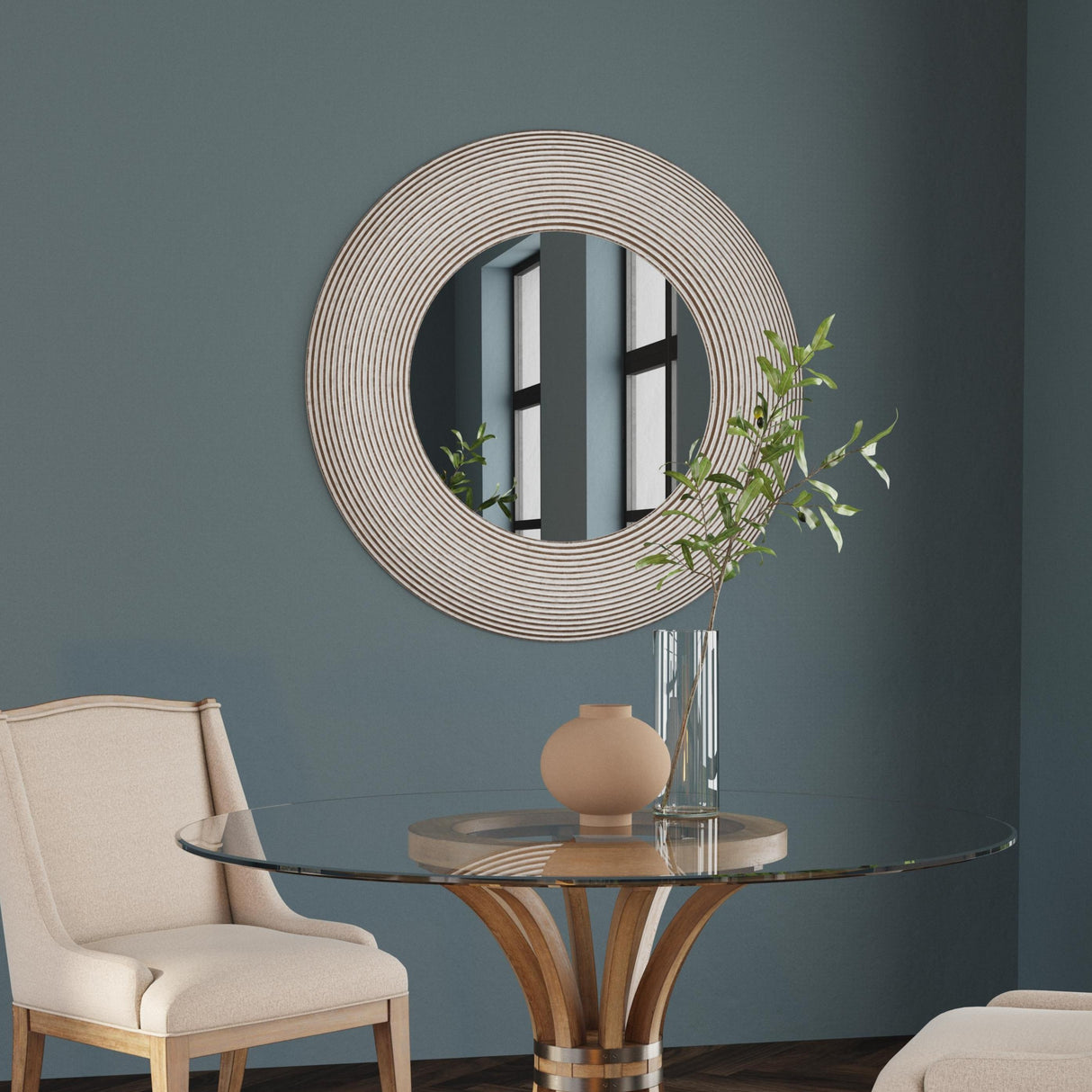 Bassett White Spin Wall Mirror