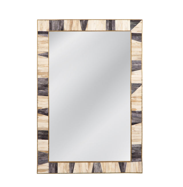 Bassett Gray/Ivory/Brass Cladding Season Wall Mirror