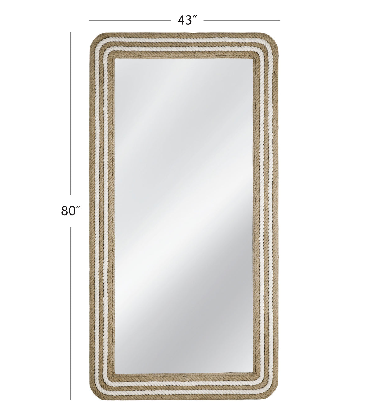 Bassett White / Natural Kiko Floor Mirror