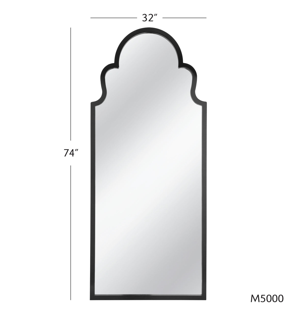 Bassett Black Van Floor Mirror