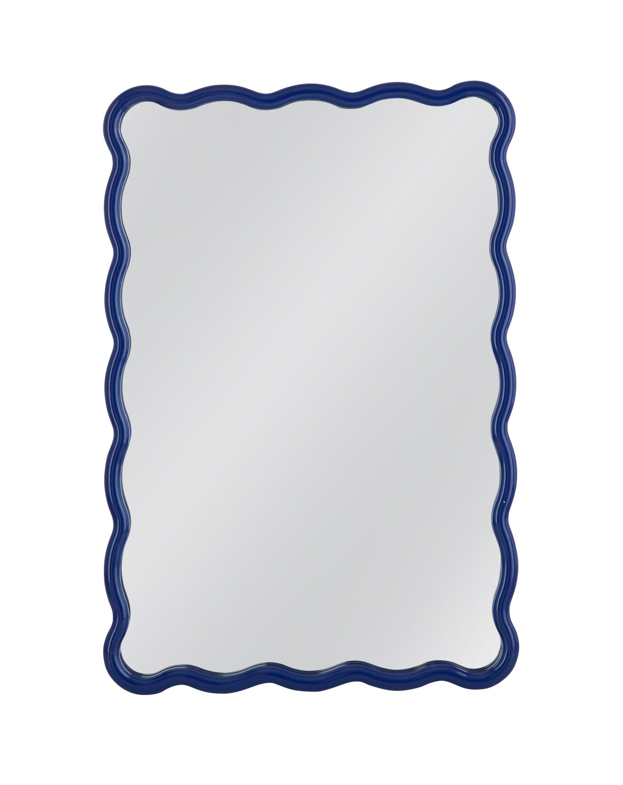 Bassett Navy Lacquer Camellia Rectangular Wall Mirror