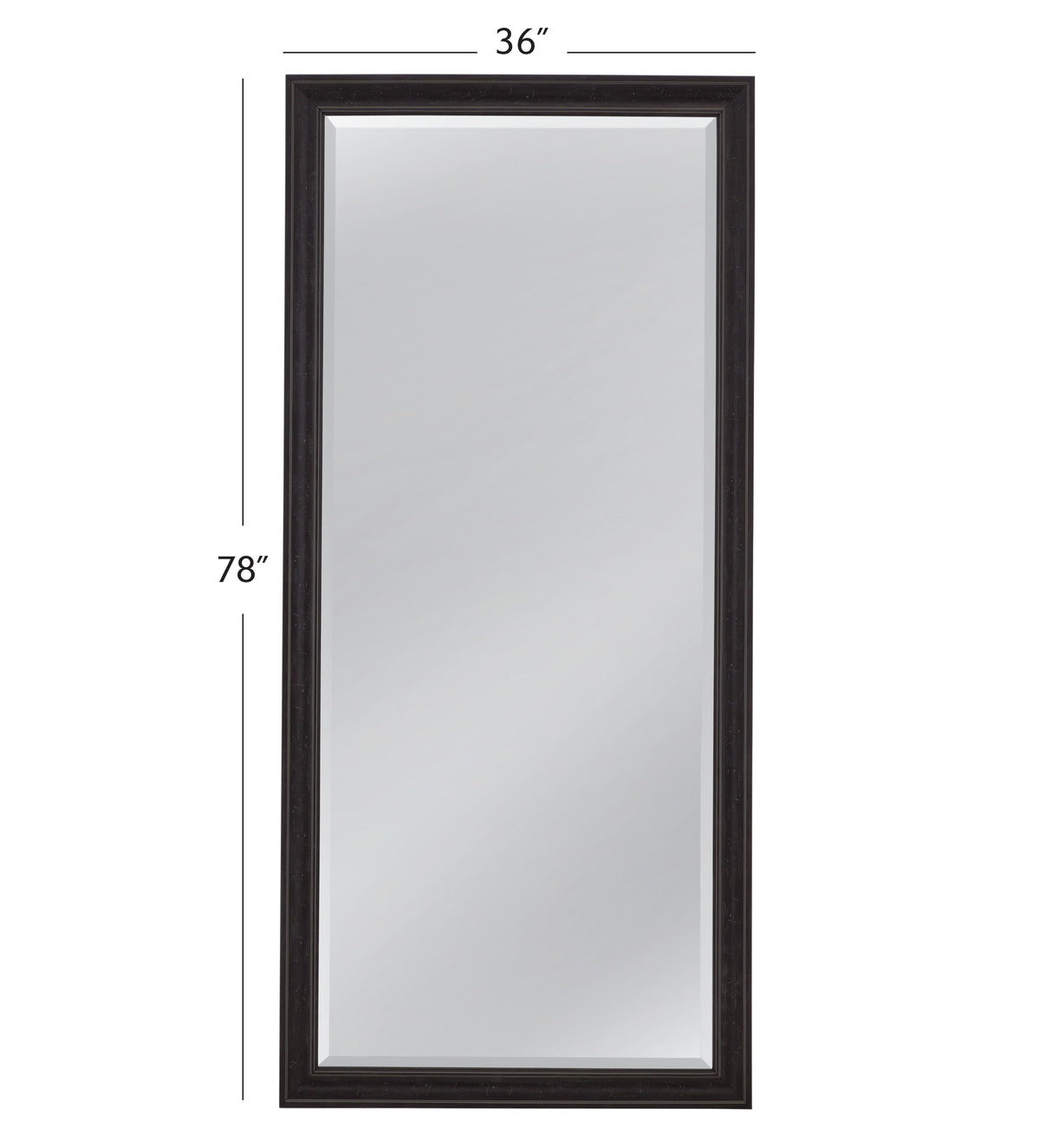 Bassett Distressed Black Mattern Floor Mirror