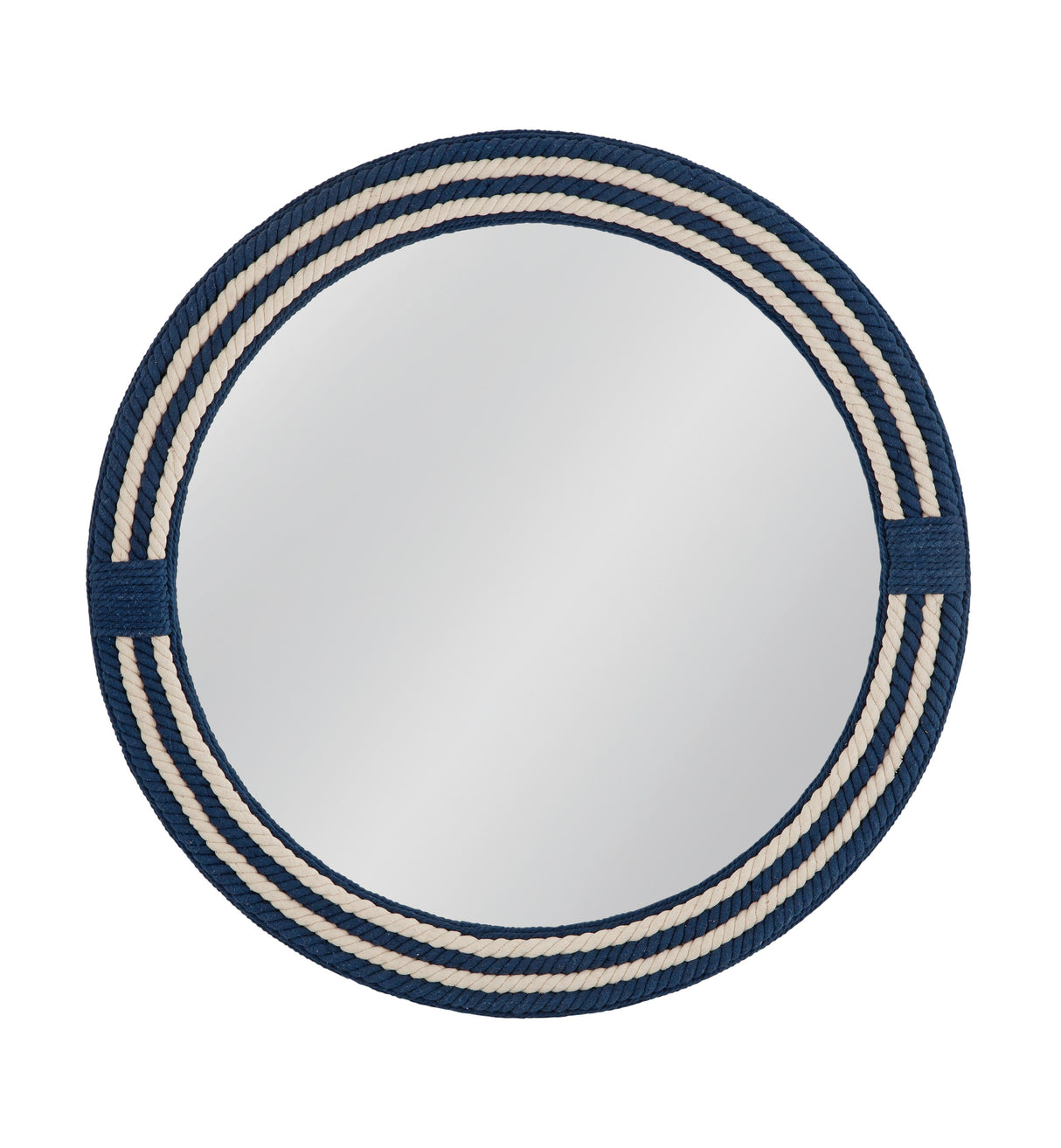 Bassett White/Navy Helm Wall Mirror