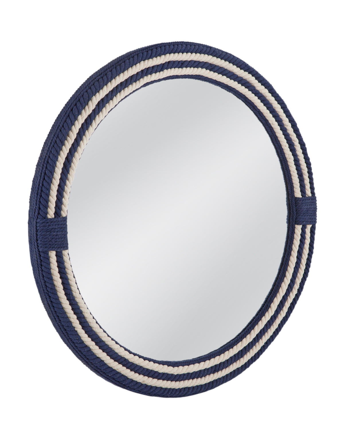 Bassett White/Navy Helm Wall Mirror