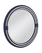 Bassett White/Navy Helm Wall Mirror