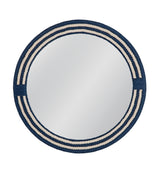 Bassett White/Navy Helm Wall Mirror
