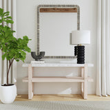 Bassett White/Navy Helm Wall Mirror